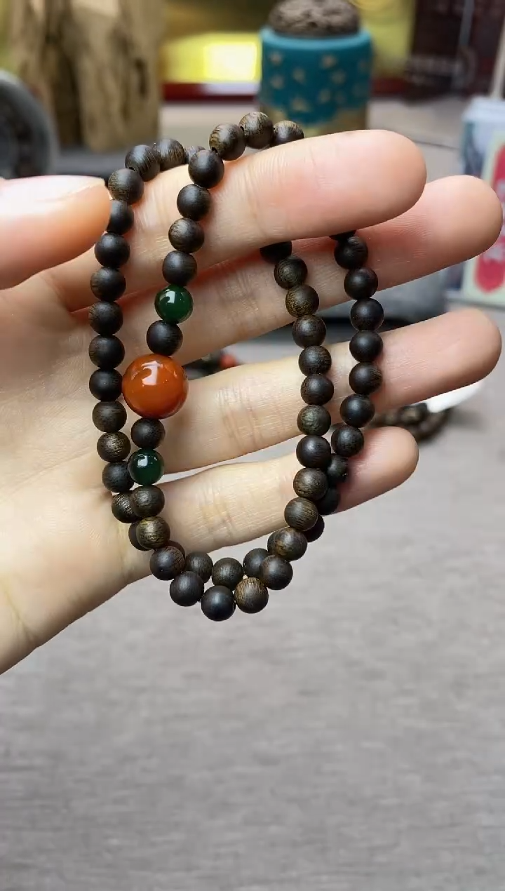 【闪购商品】沉香手串越南顺化紫棋糖结料0.5双圈沉水＋配饰