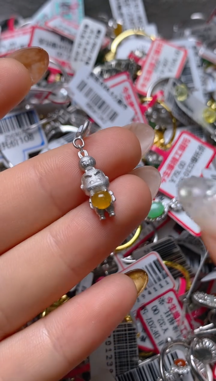 银S925镶嵌戒指翡翠百内无证书