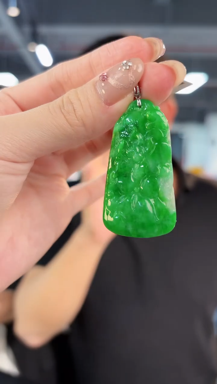 【闪购商品】翡翠颈饰18K金镶嵌缅料A货/支持复检/一件