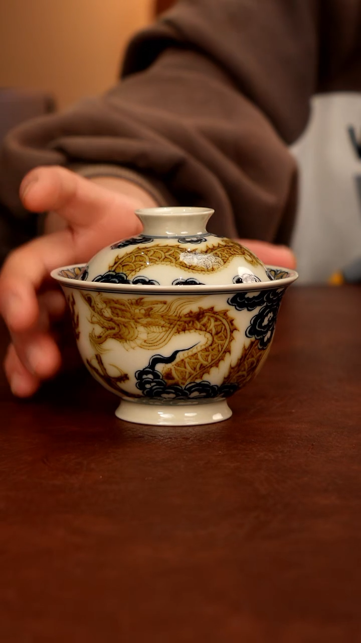 景德镇瓷器，青花瓷手绘茶具~