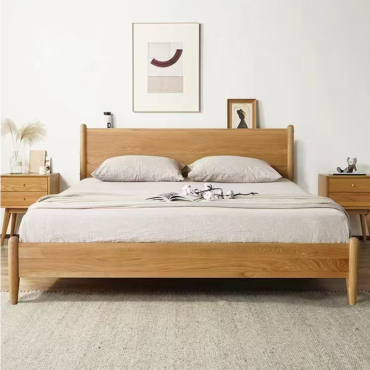 北欧风原木白橡木实木床 北美进口FAS级白橡木 时光床简约主卧室