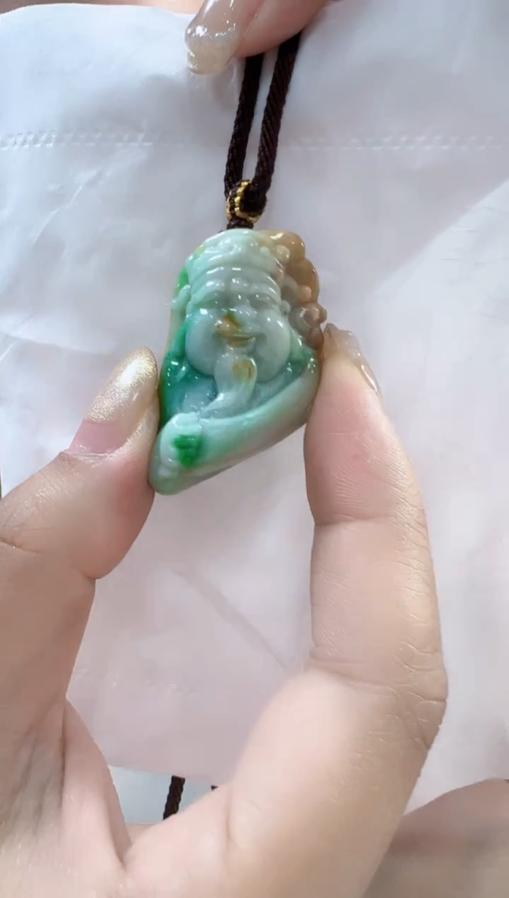 【闪购商品】翡翠颈饰未镶嵌孤品财神