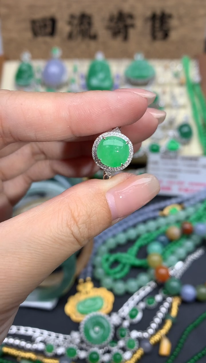 【闪购商品】翡翠戒指18K金镶嵌382-中国好珍宝