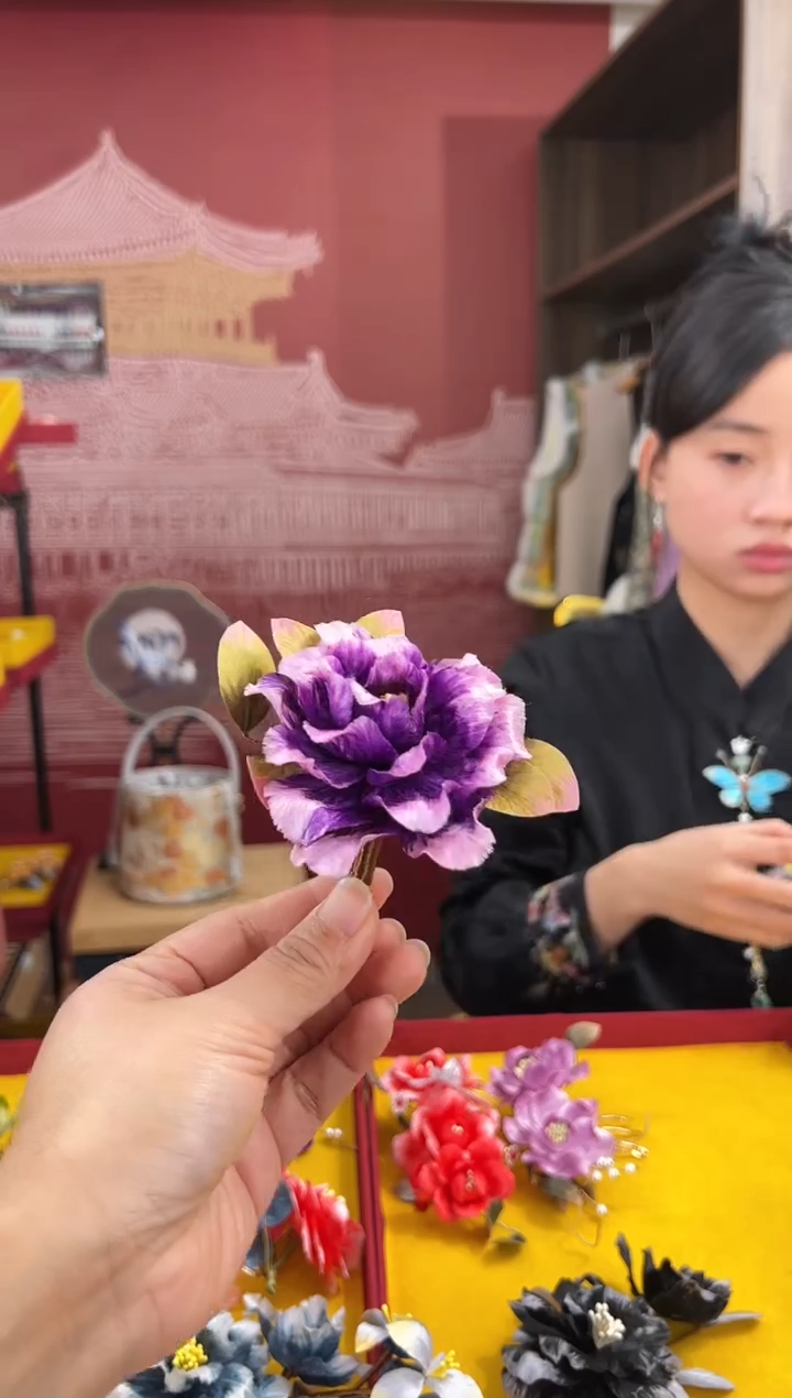 【闪购商品】刺绣非遗绒花（发饰）