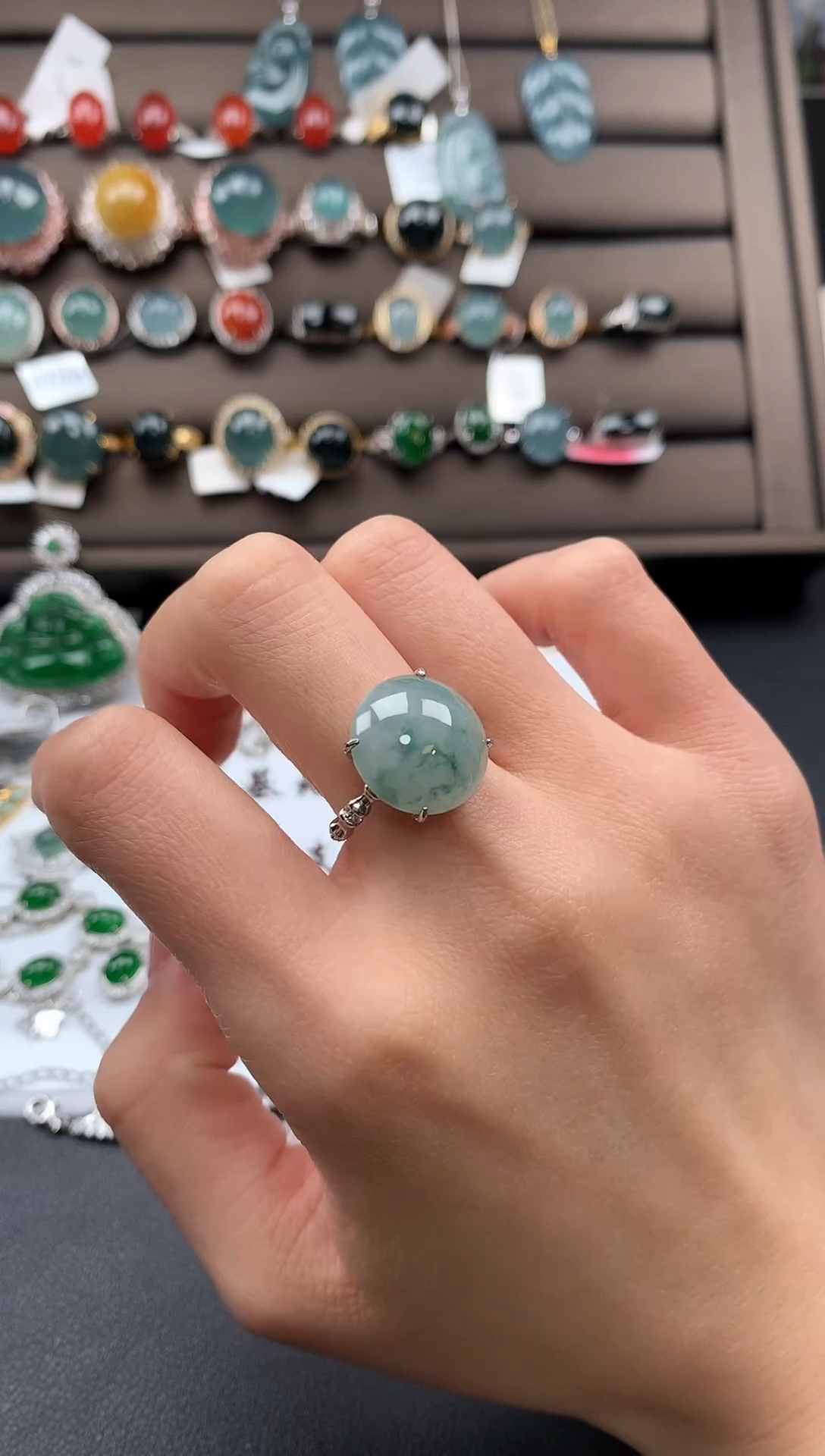 【闪购商品】翡翠戒指银S925镶嵌213321312