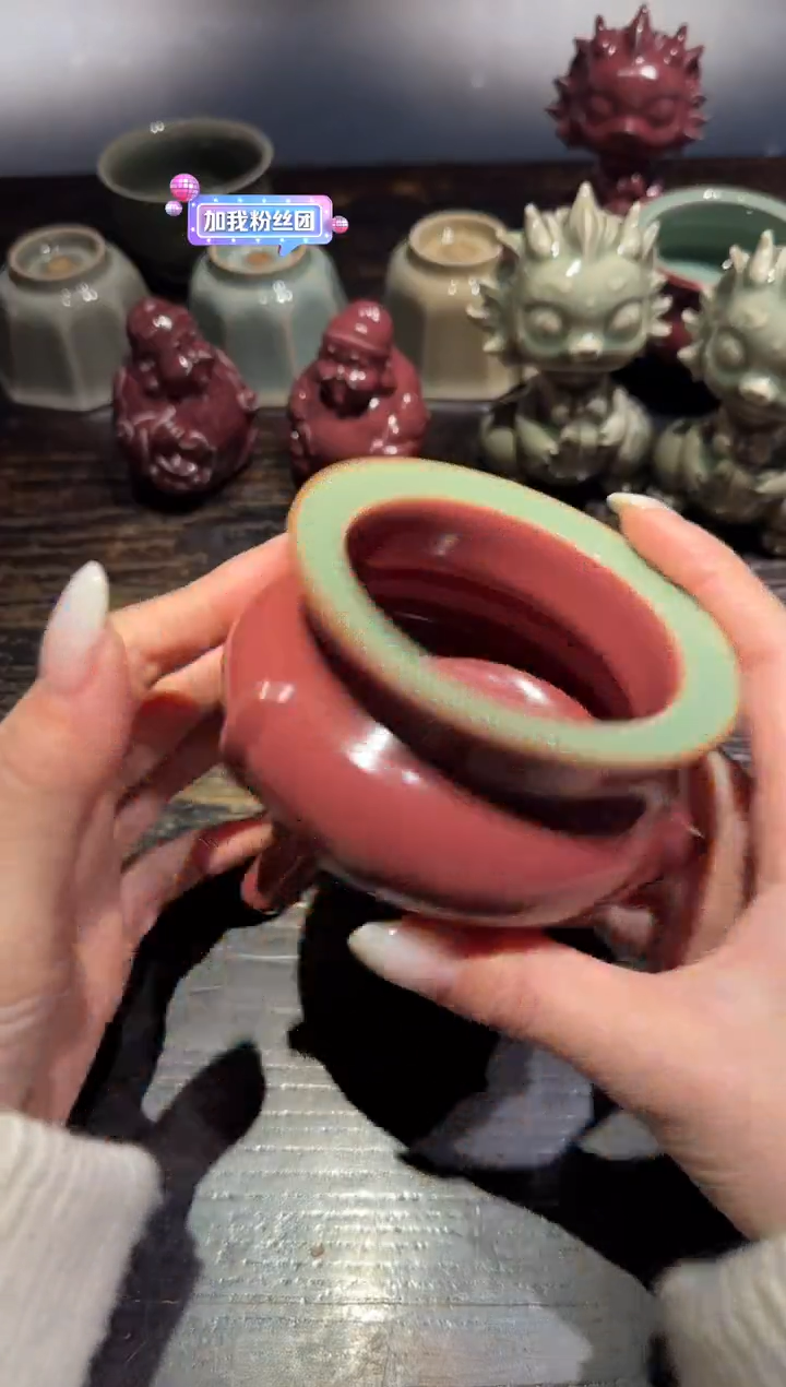 瓷陈慧芳 龙窑 晓色云开 鬲式炉