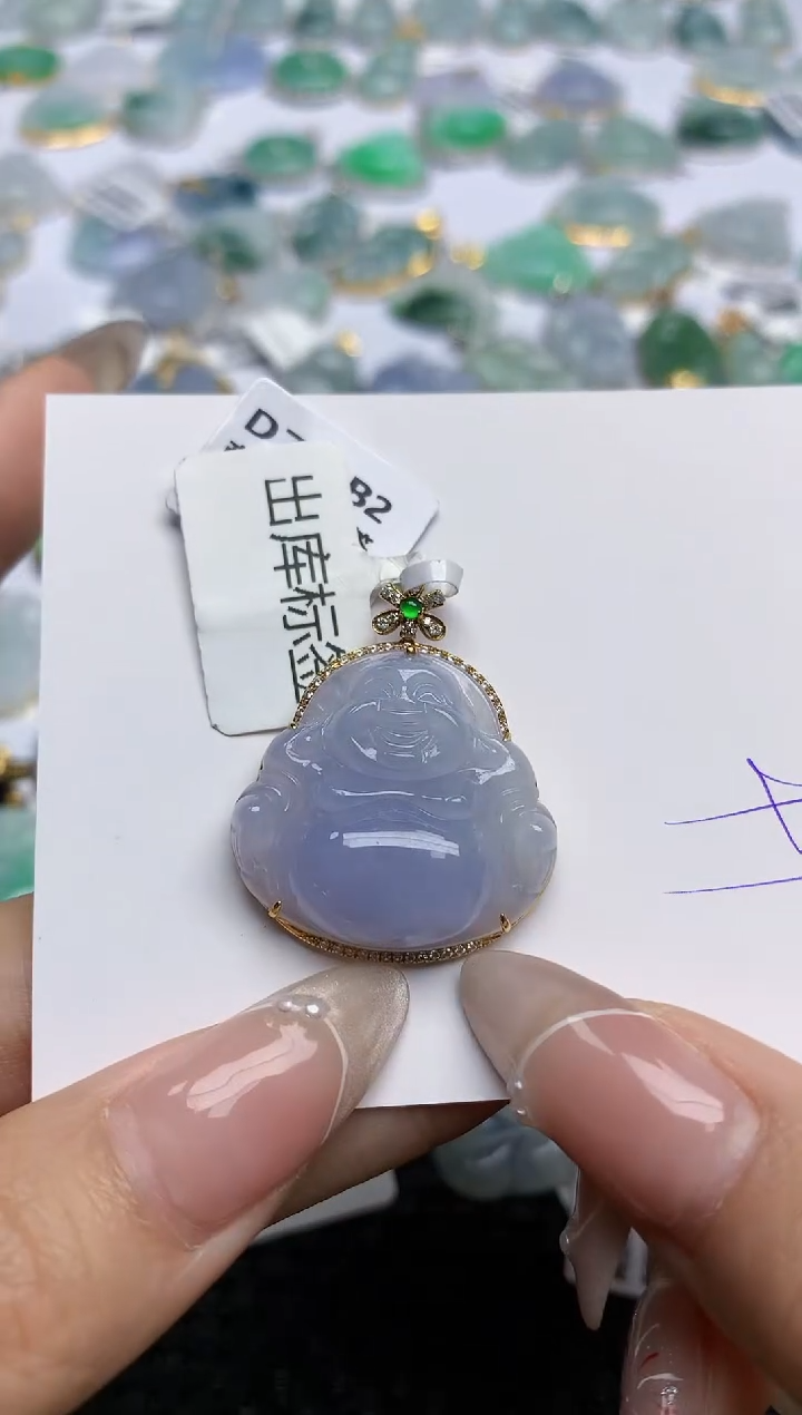 【闪购商品】翡翠颈饰18K金镶嵌天然翡翠A货