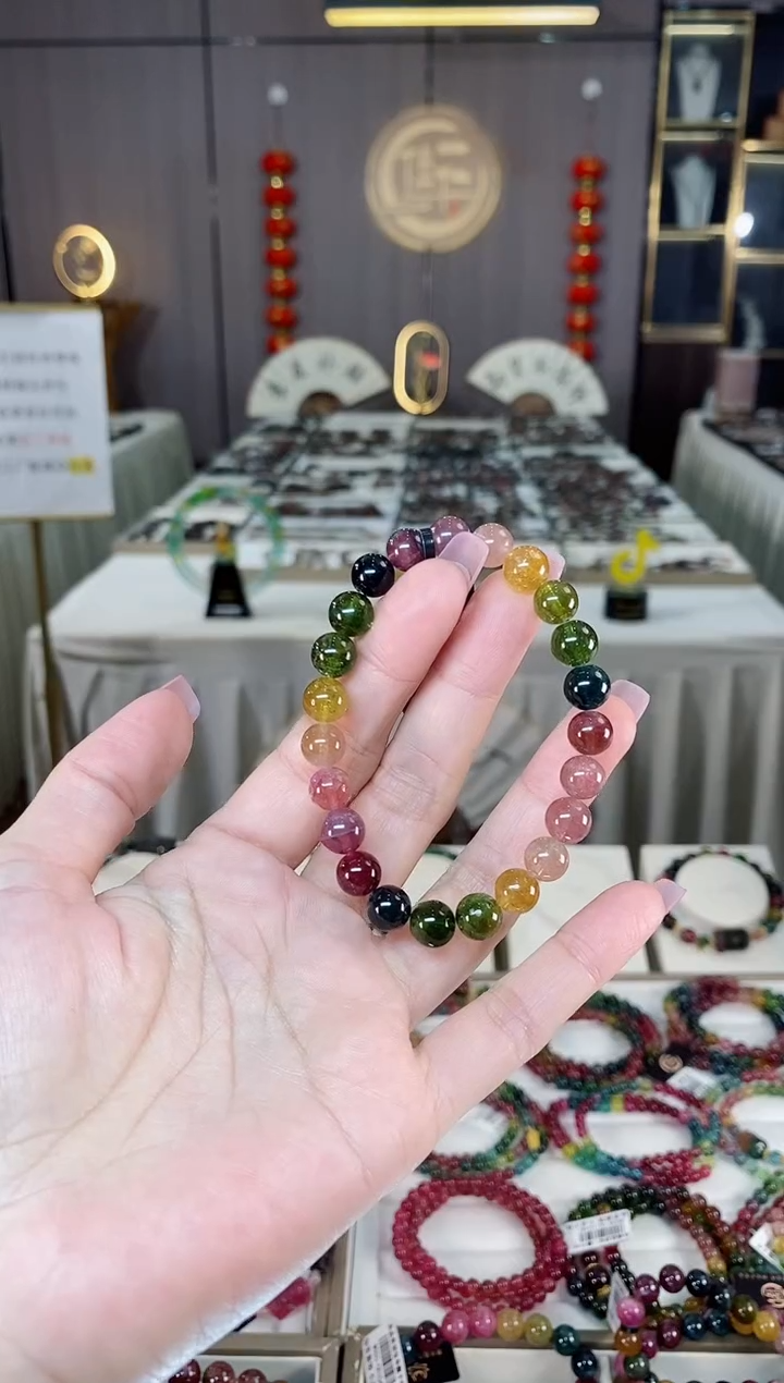 未镶嵌老矿碧玺单圈手串8mm+碧玺hon多样性发货一条