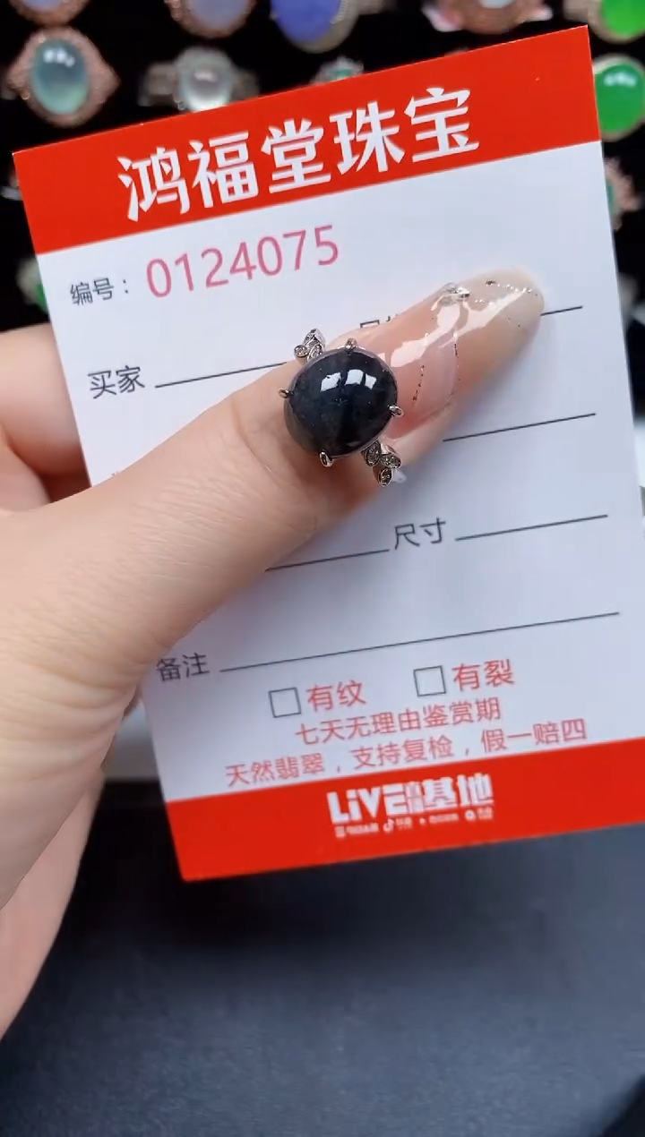 银S925镶嵌戒指翡翠4075