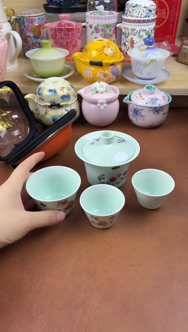 陶陶瓷茶具摆件旅行套组