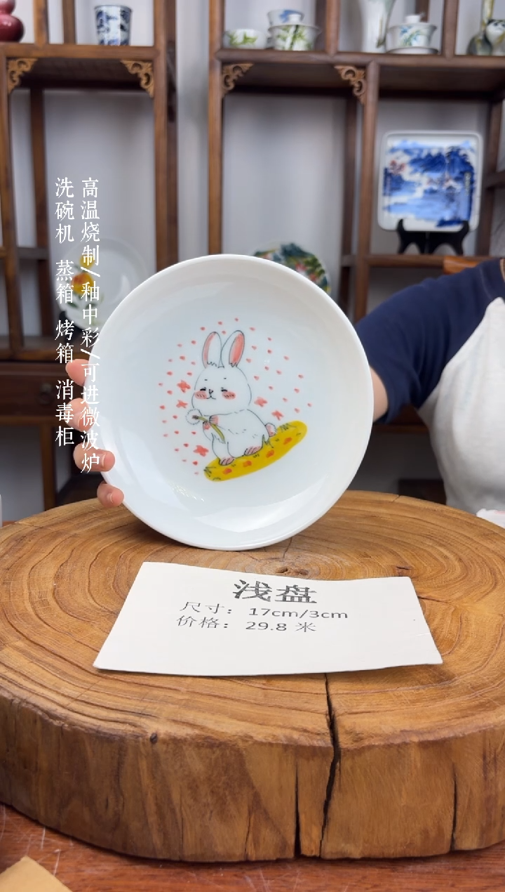 瓷国韵瓷坊-手工手绘浅盘669