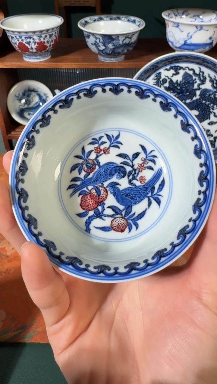【闪购商品】杯永明尚玩鹦鹉寿桃墩式杯