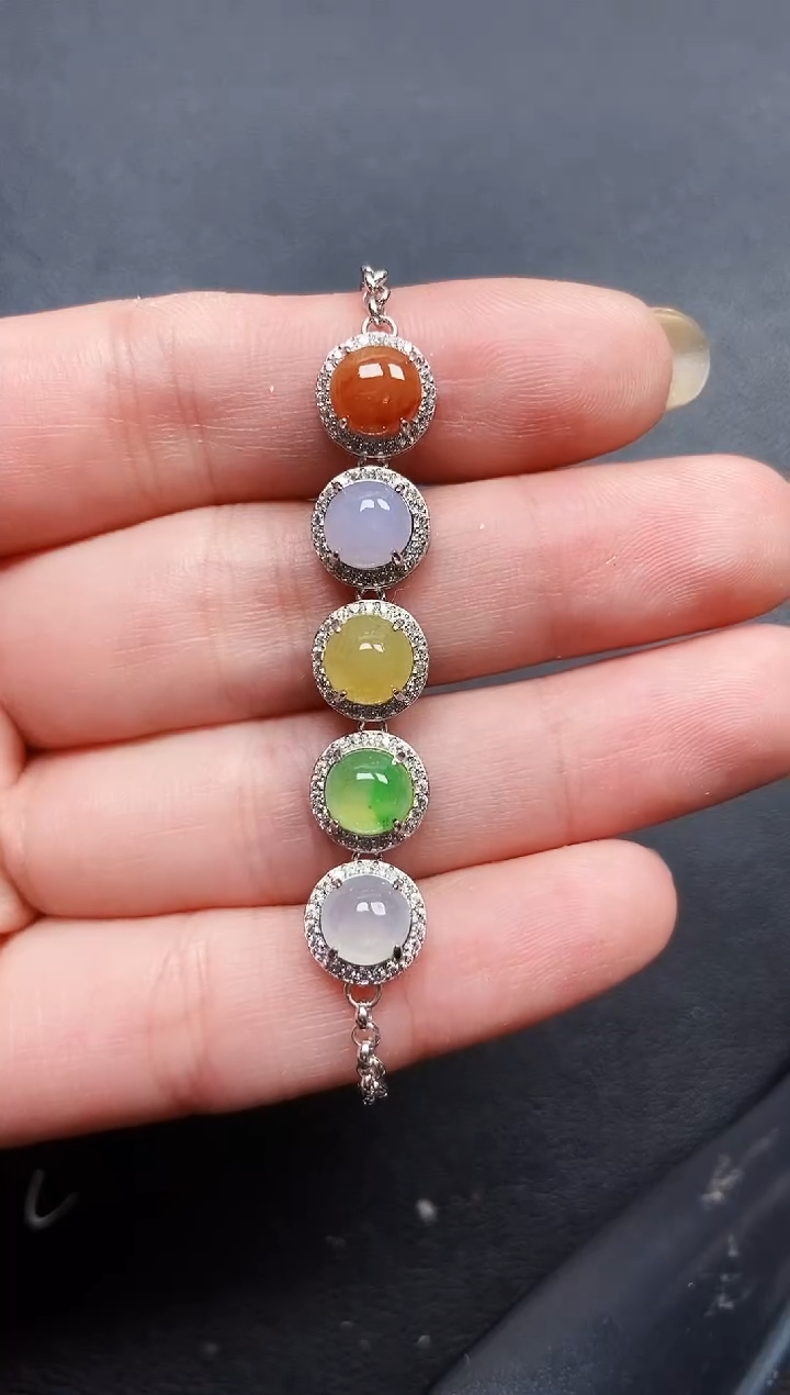 翡翠银S925镶嵌颈饰0945