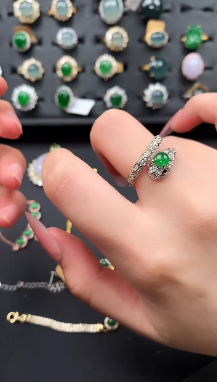 【闪购商品】翡翠戒指银S925镶嵌6314141