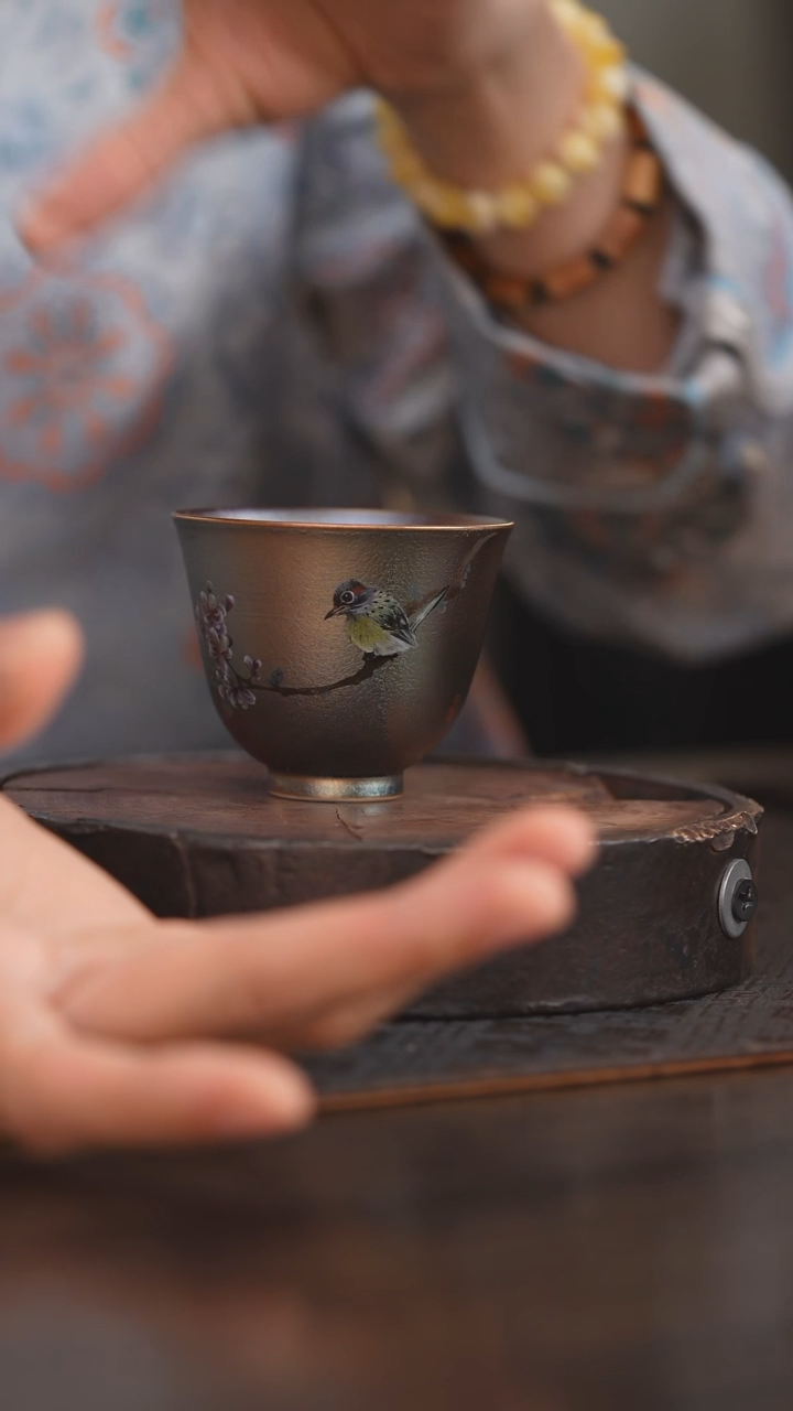 【闪购商品】杯99柴房陶瓷丨窑宝花鸟单杯