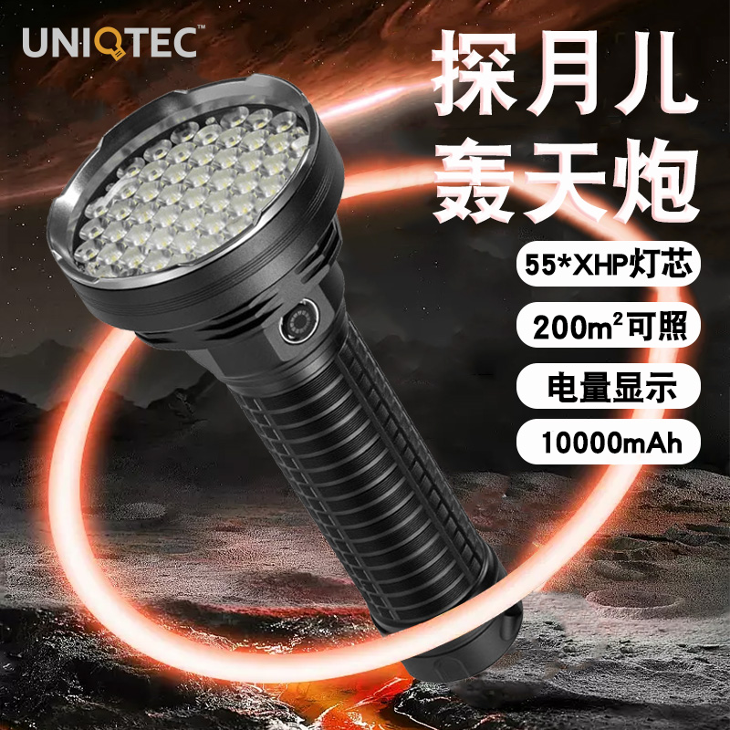 UNIQTEC/铝合金可充电高流明远射变焦强光手电筒户外露营超长续航