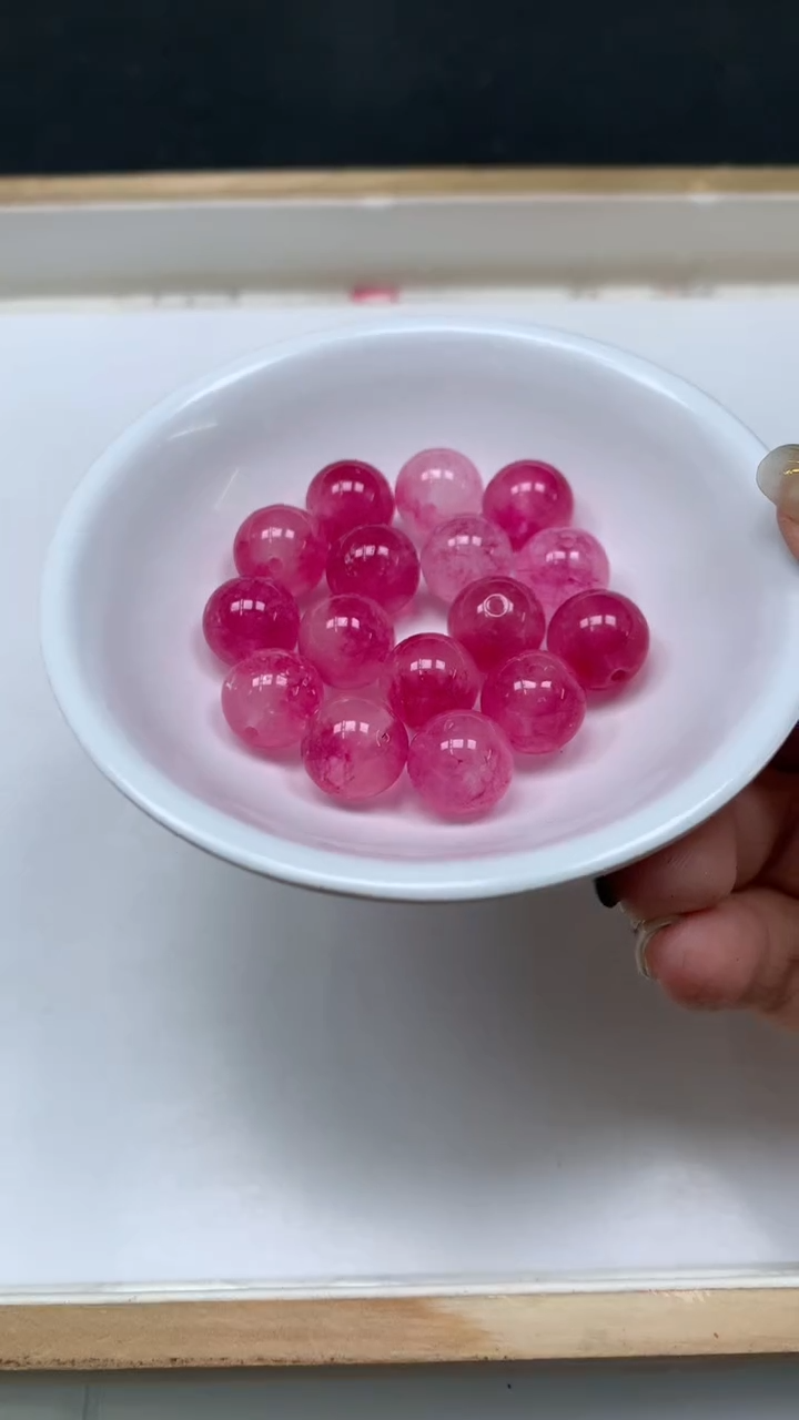 未镶嵌散珠碧玺A1897 粉碧玺12mm8个9.9元