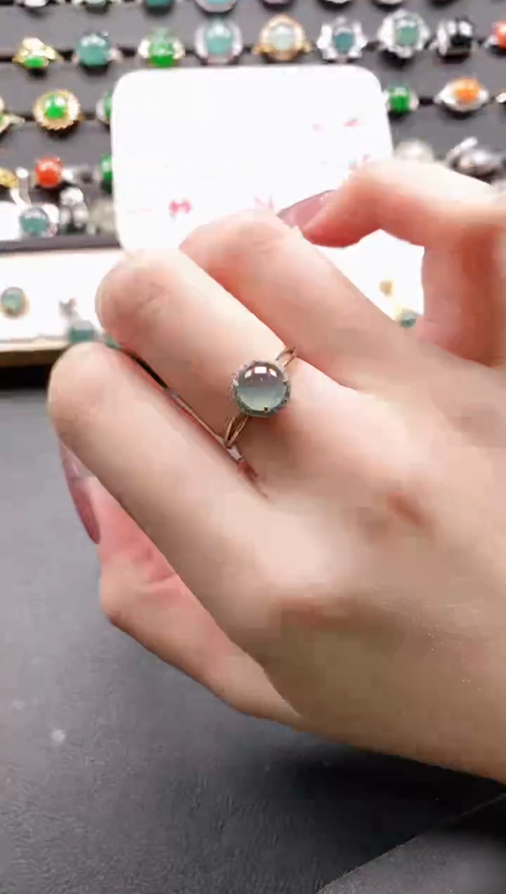 【闪购商品】翡翠戒指银S925镶嵌11111111