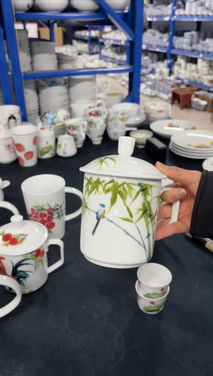 景德镇高温陶瓷食品级手绘釉中彩-大老板杯