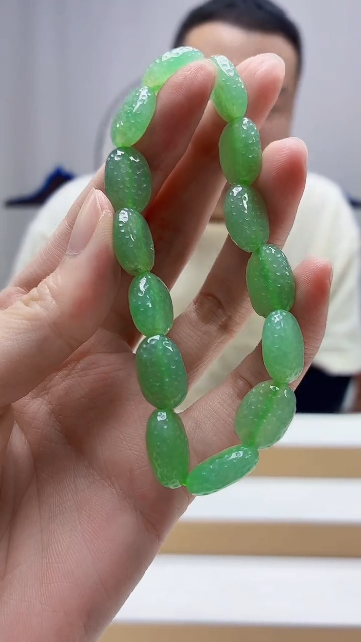 未镶嵌定制翡翠4898zm-毛货手串87