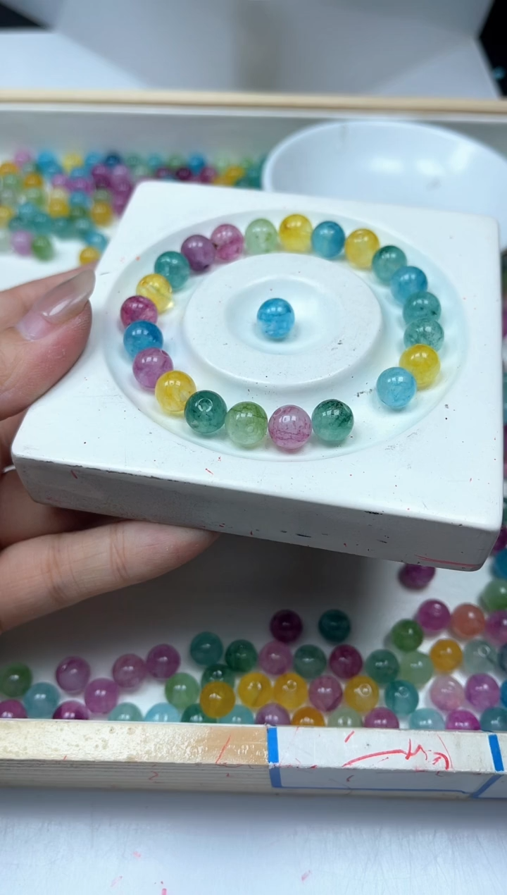 散珠未镶嵌碧玺D634 彩虹碧玺8mm25个9.9元