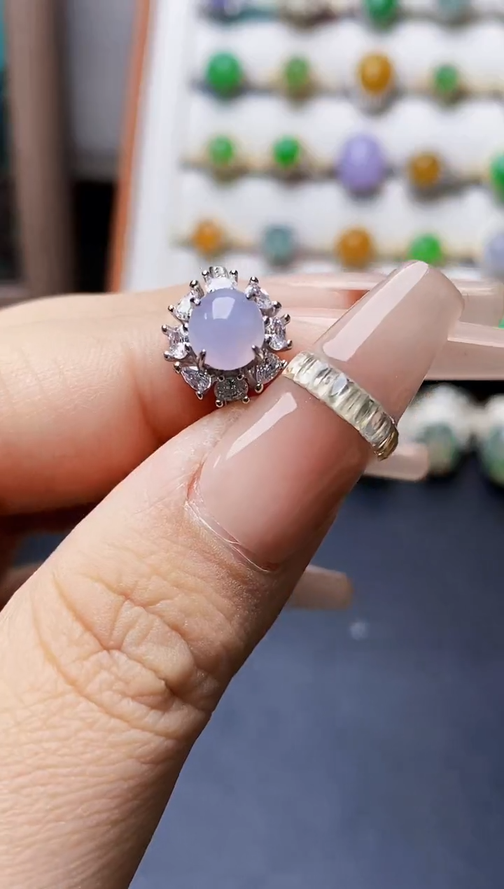 银S925镶嵌戒指翡翠4186