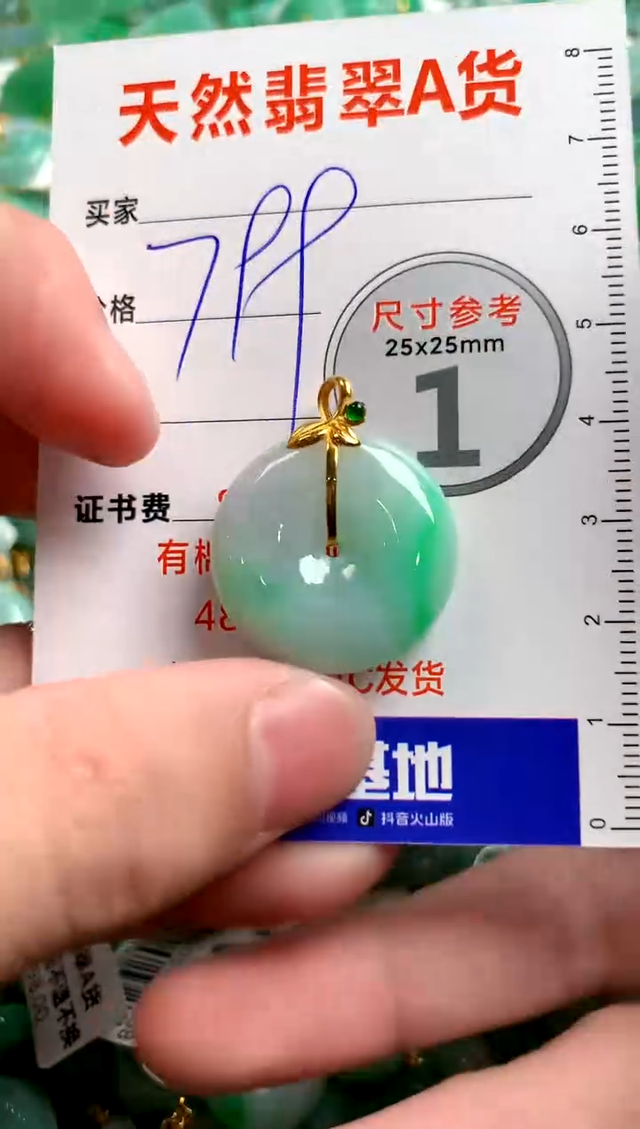 翡翠18K金镶嵌颈饰0564469497