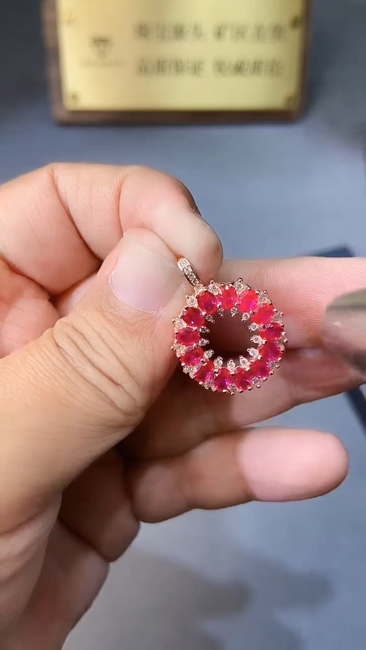 【闪购商品】红宝石颈饰银S925镶嵌354