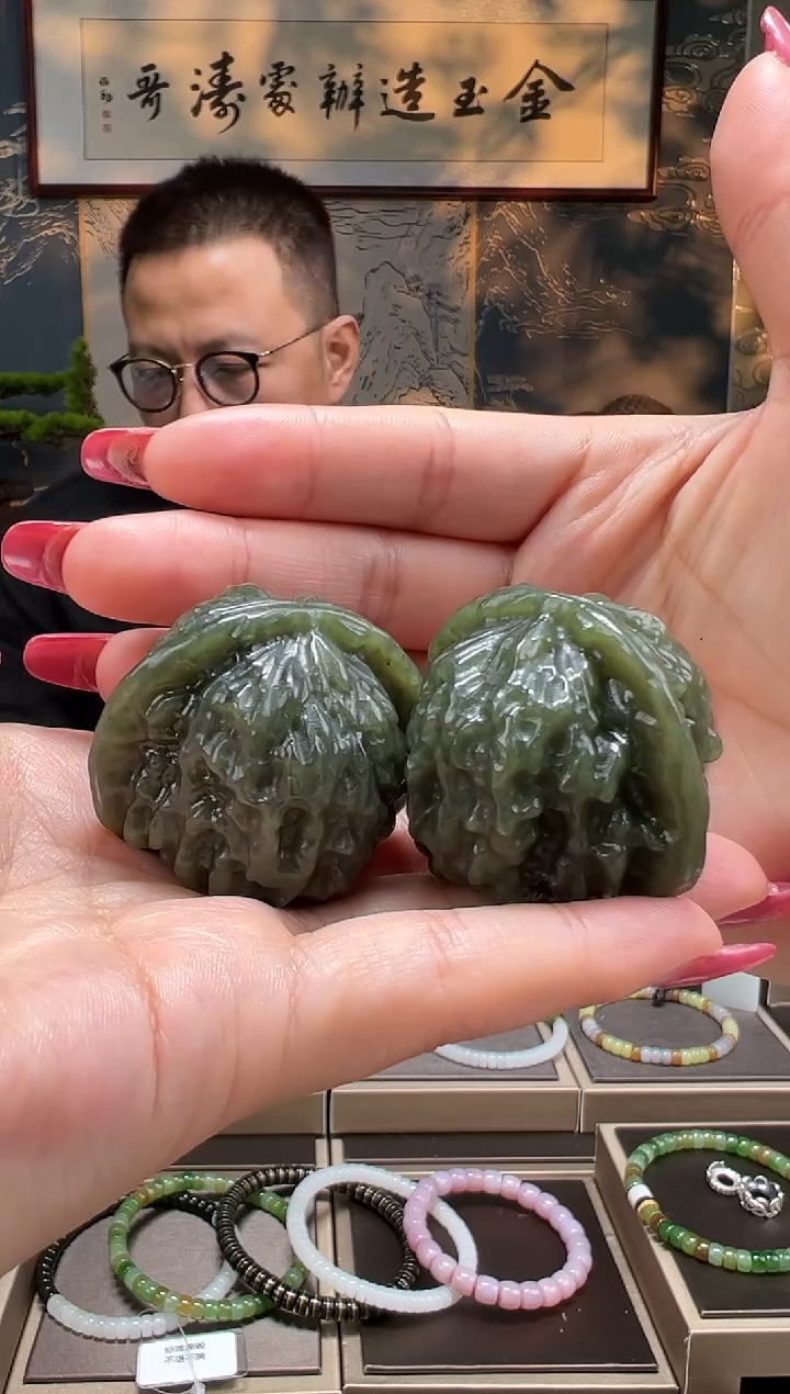 【闪购商品】和田玉核桃未镶嵌且末蓝