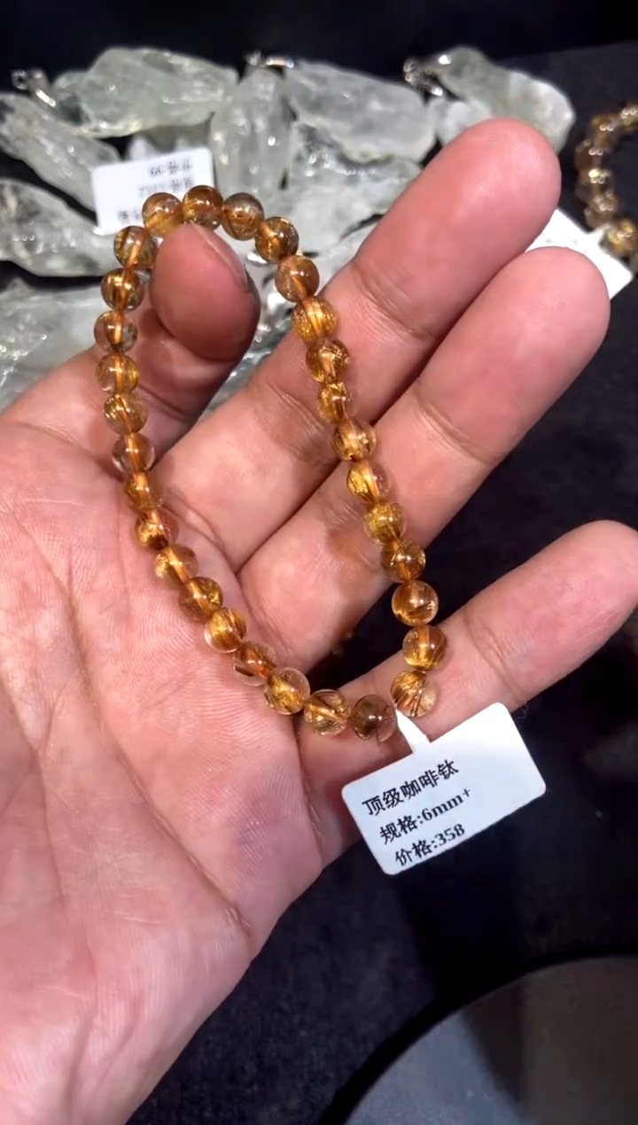 777-未镶嵌水晶顶级咖啡钛6mm+