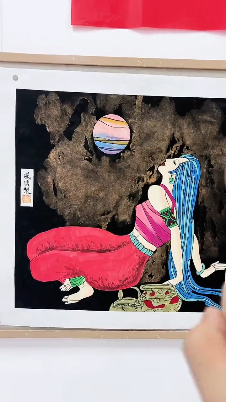 【闪购商品】绘画杨风顺绘画4平尺人物银奖紫袍作品