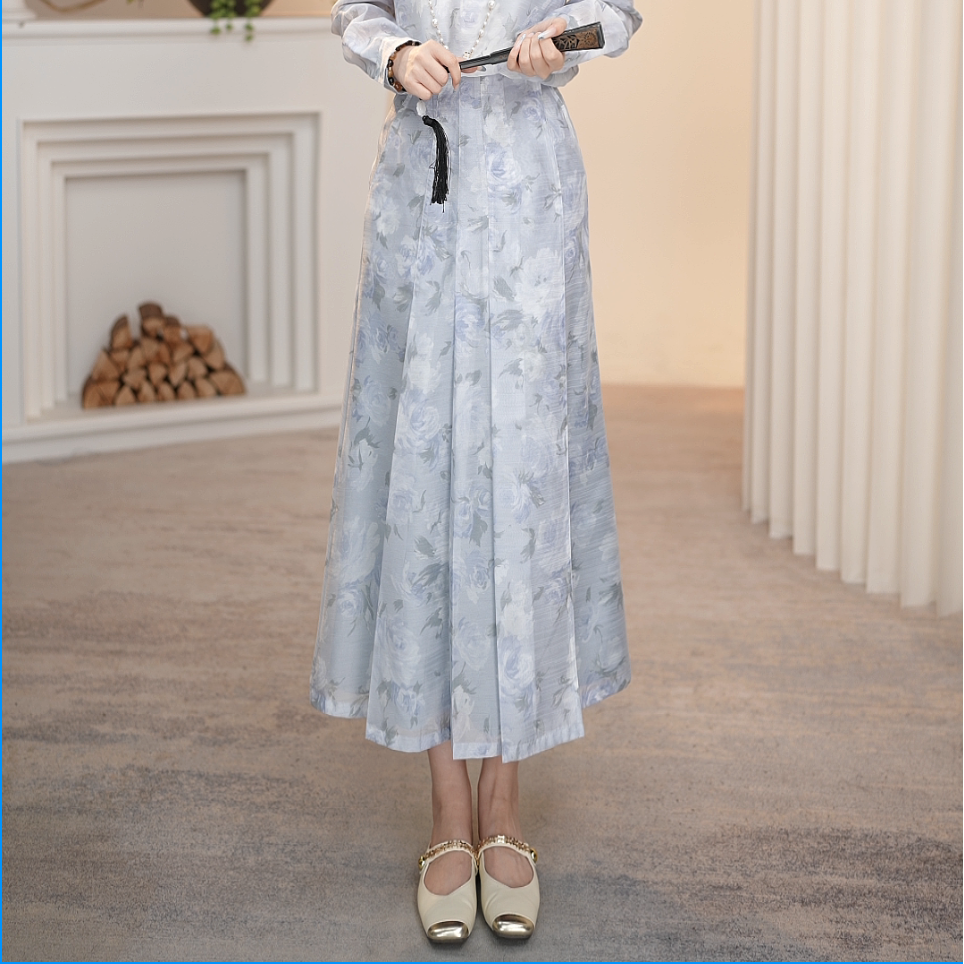 AMASS/阿玛施 【新中式】气质百搭马面裙中高腰显瘦半身裙 5200382