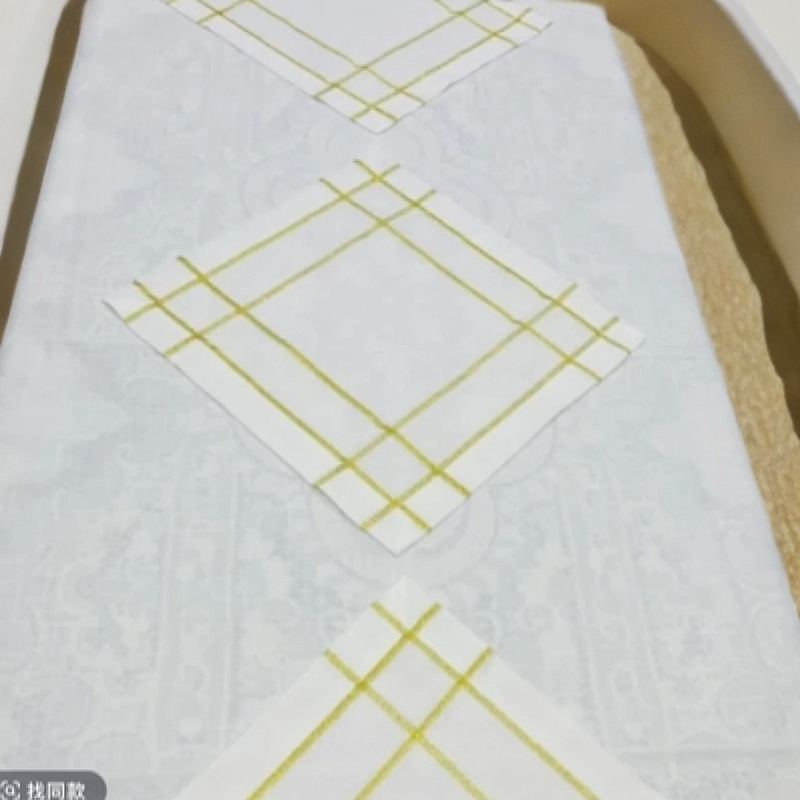 欧式风格45cm-45cm吸汗餐巾欧美黄色条纹方巾（不是桌布；只餐巾）