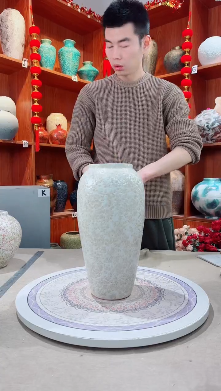 【闪购商品】瓶陶瓷花瓶 无花 茶白大号