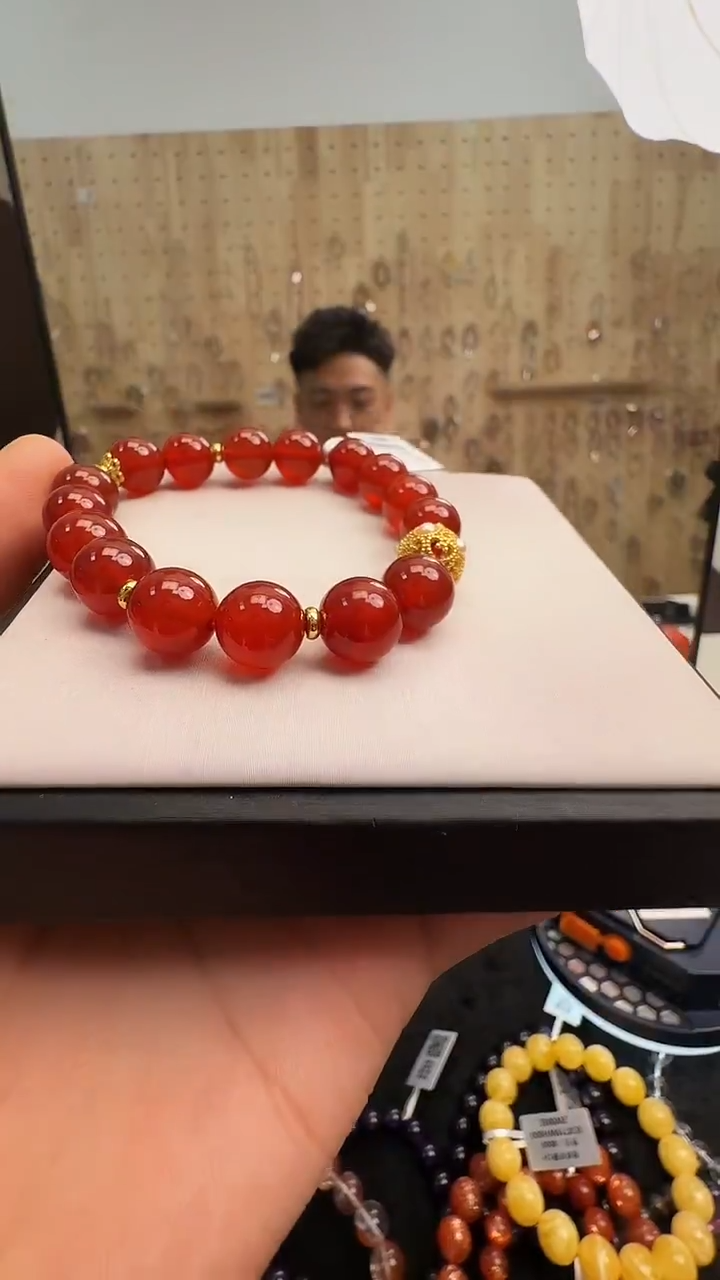 未镶嵌手链玛瑙/玉髓村0341 约10mm