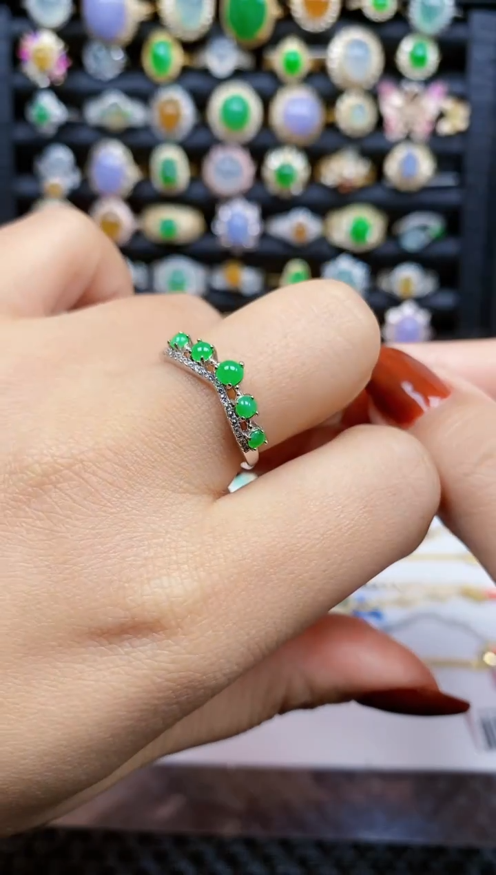 银S925镶嵌戒指翡翠359