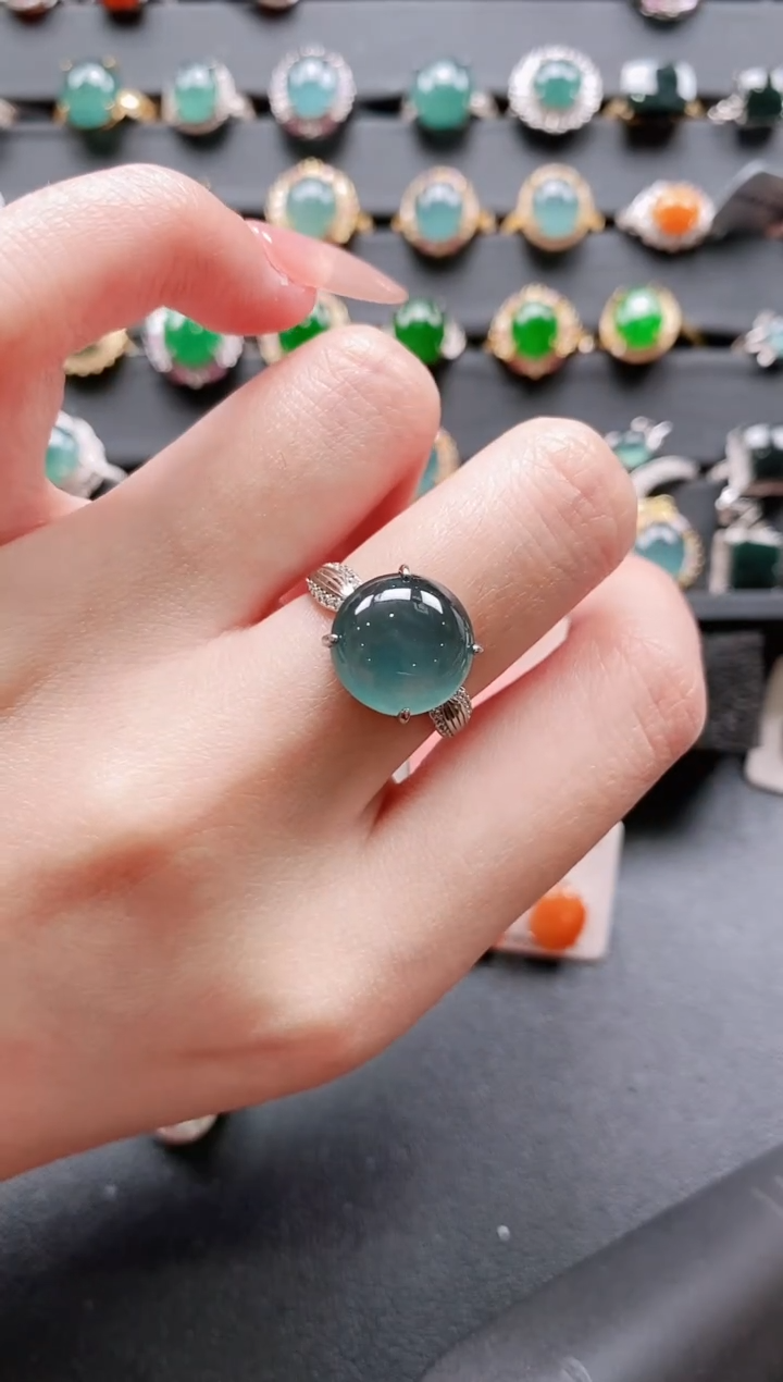 【闪购商品】翡翠戒指银S925镶嵌11111111