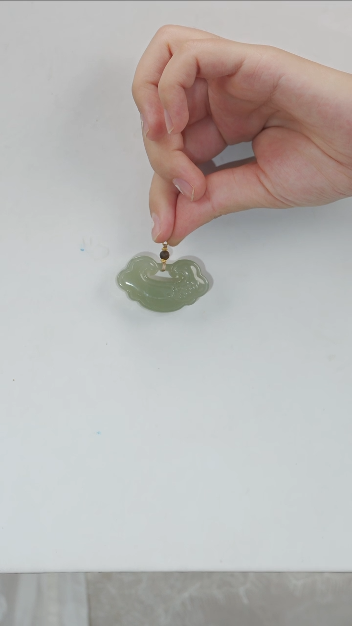 和田玉18K金镶嵌吊坠(不含链)吊坠