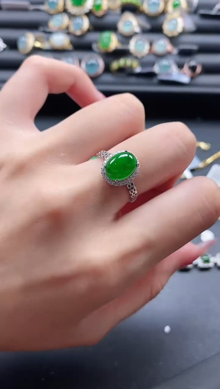 【闪购商品】翡翠戒指银S925镶嵌1111
