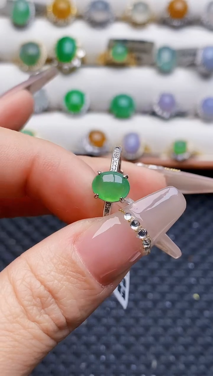 银S925镶嵌戒指翡翠➳****?1381