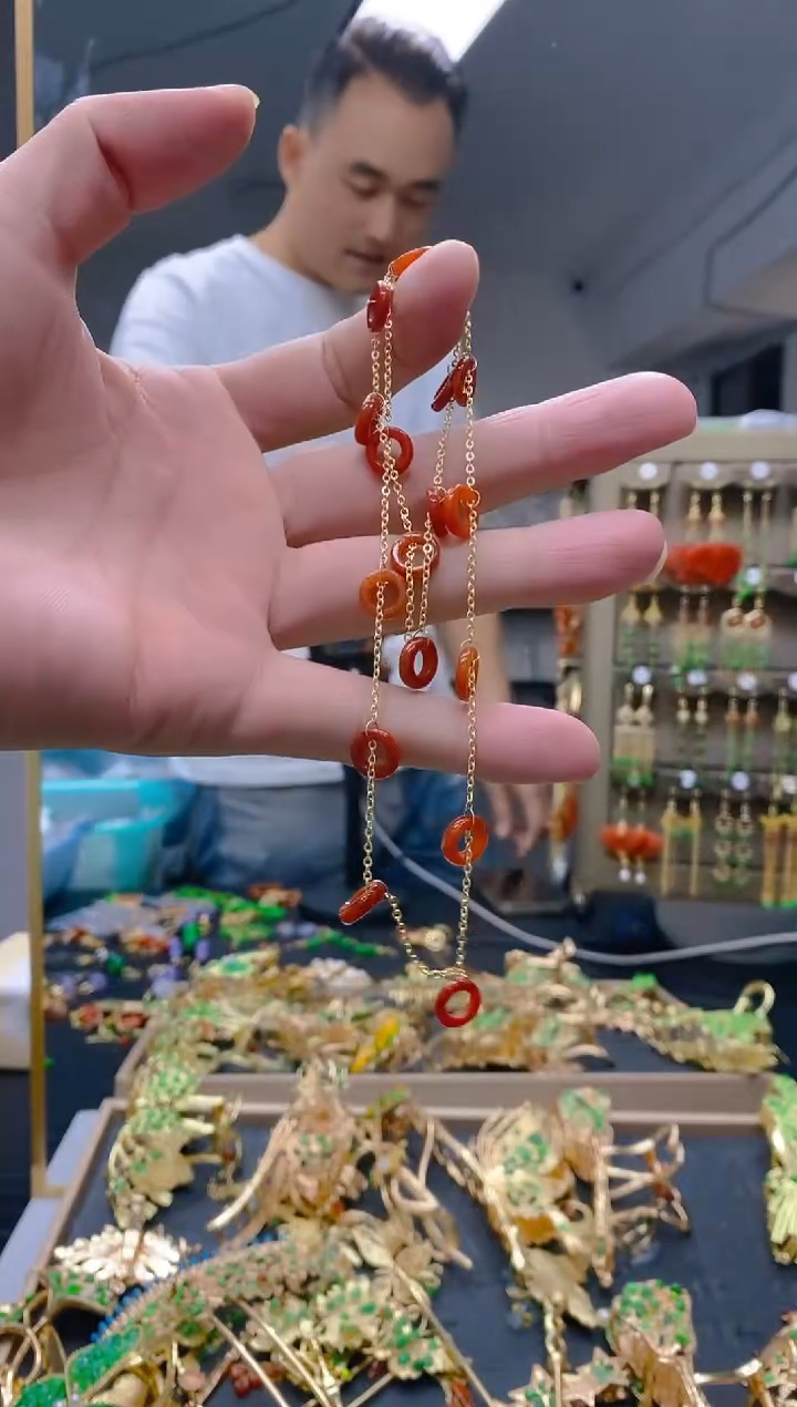 【闪购商品】翡翠耳饰合金0282翡翠锁骨链