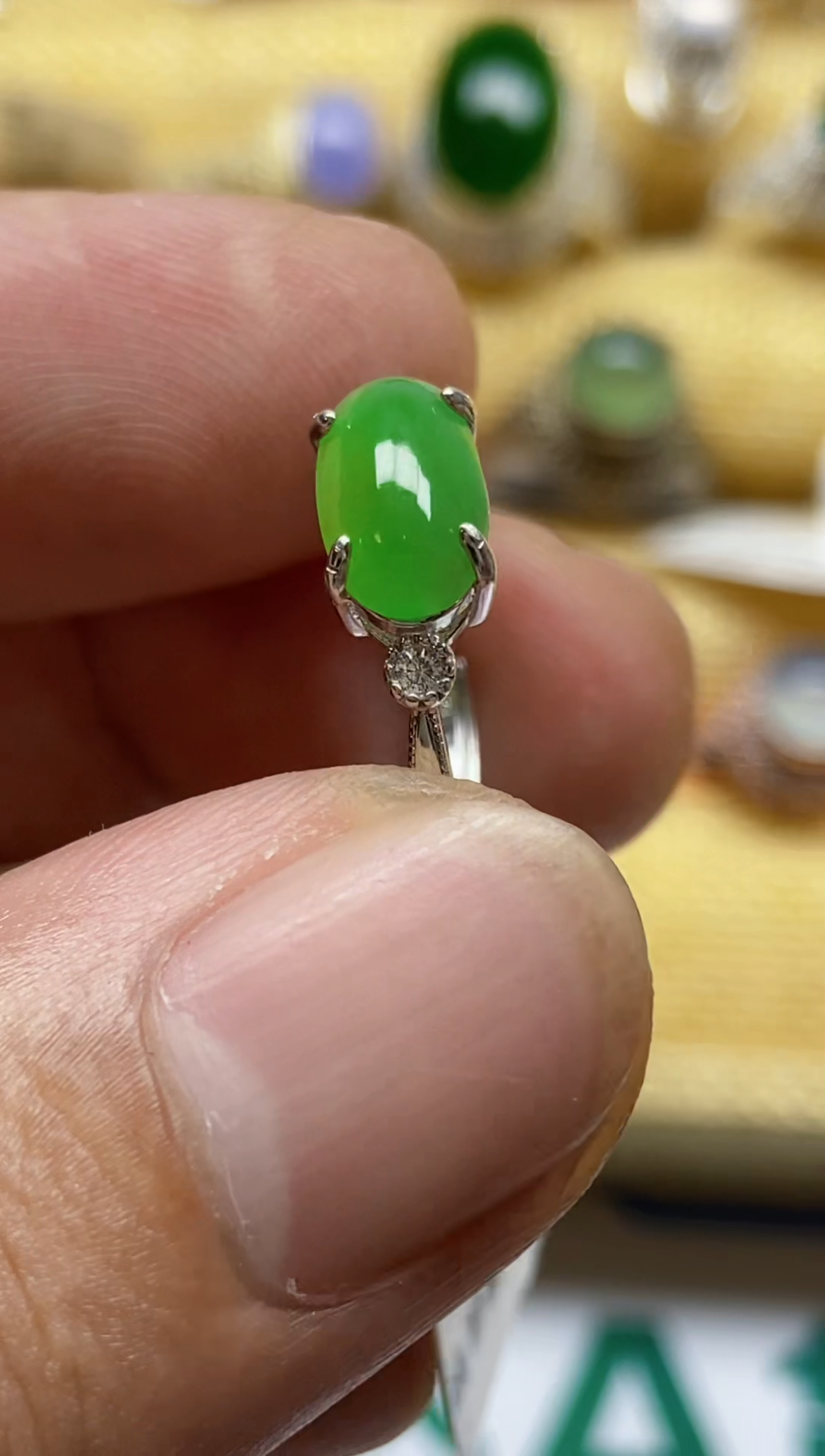 【闪购商品】翡翠戒指银S925镶嵌0000