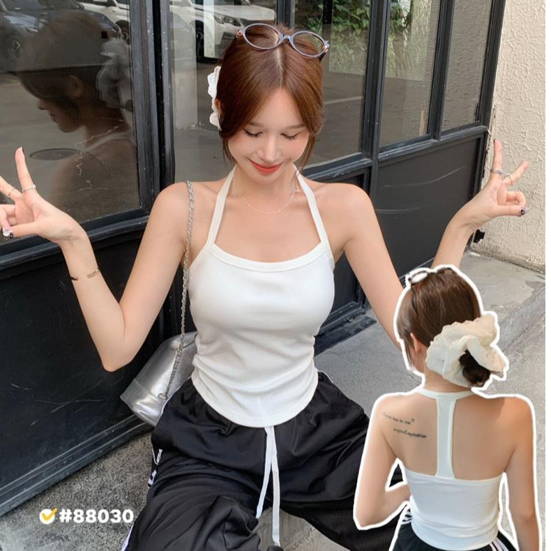 工字型挂脖小吊带背心女内搭美背文胸一体打底带胸垫抹胸露背上衣