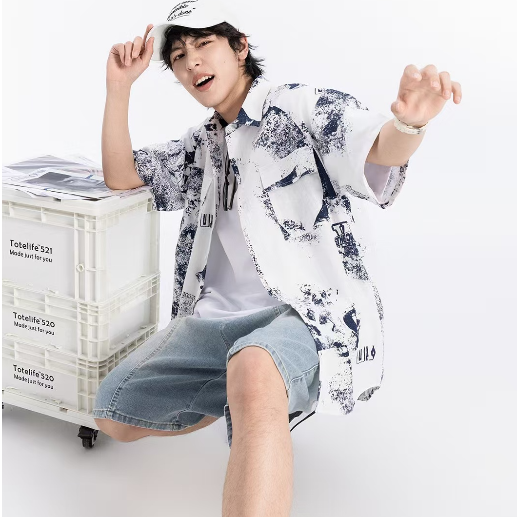 27171高端专享老林家夏季天花板男宝衬衫白色（B）