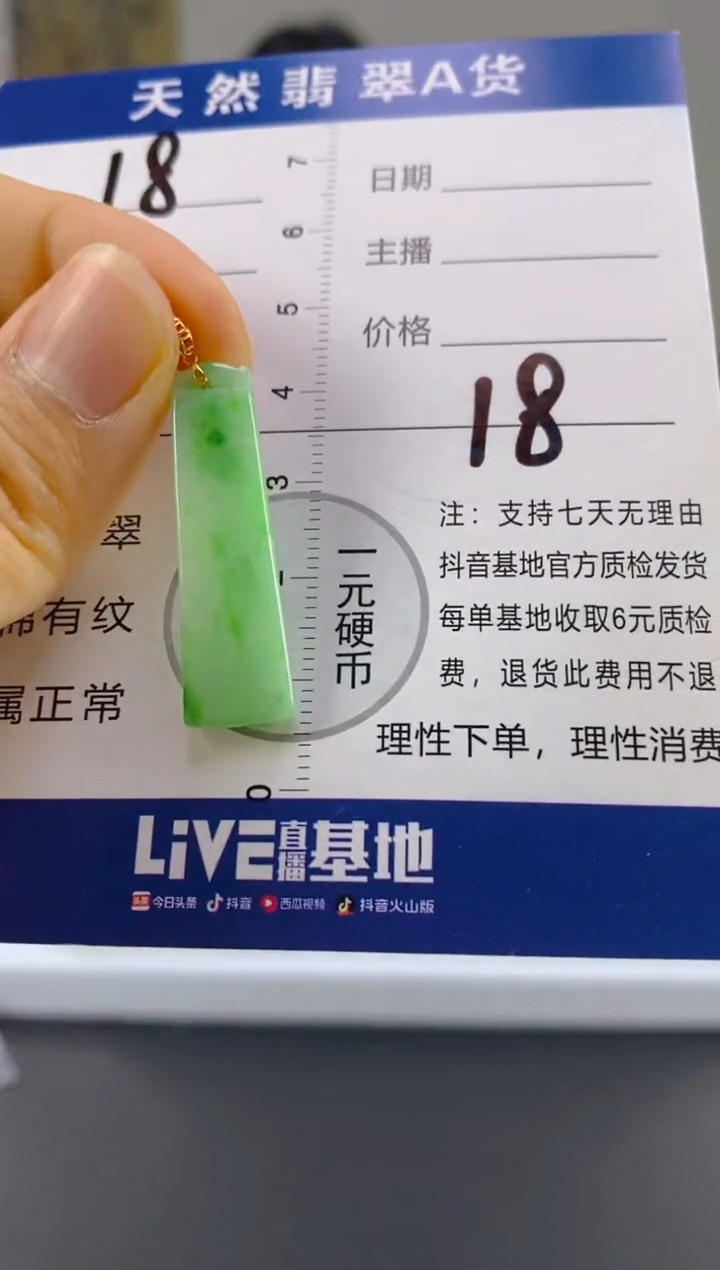 【闪购商品】翡翠颈饰18K金镶嵌天然A货翡翠
