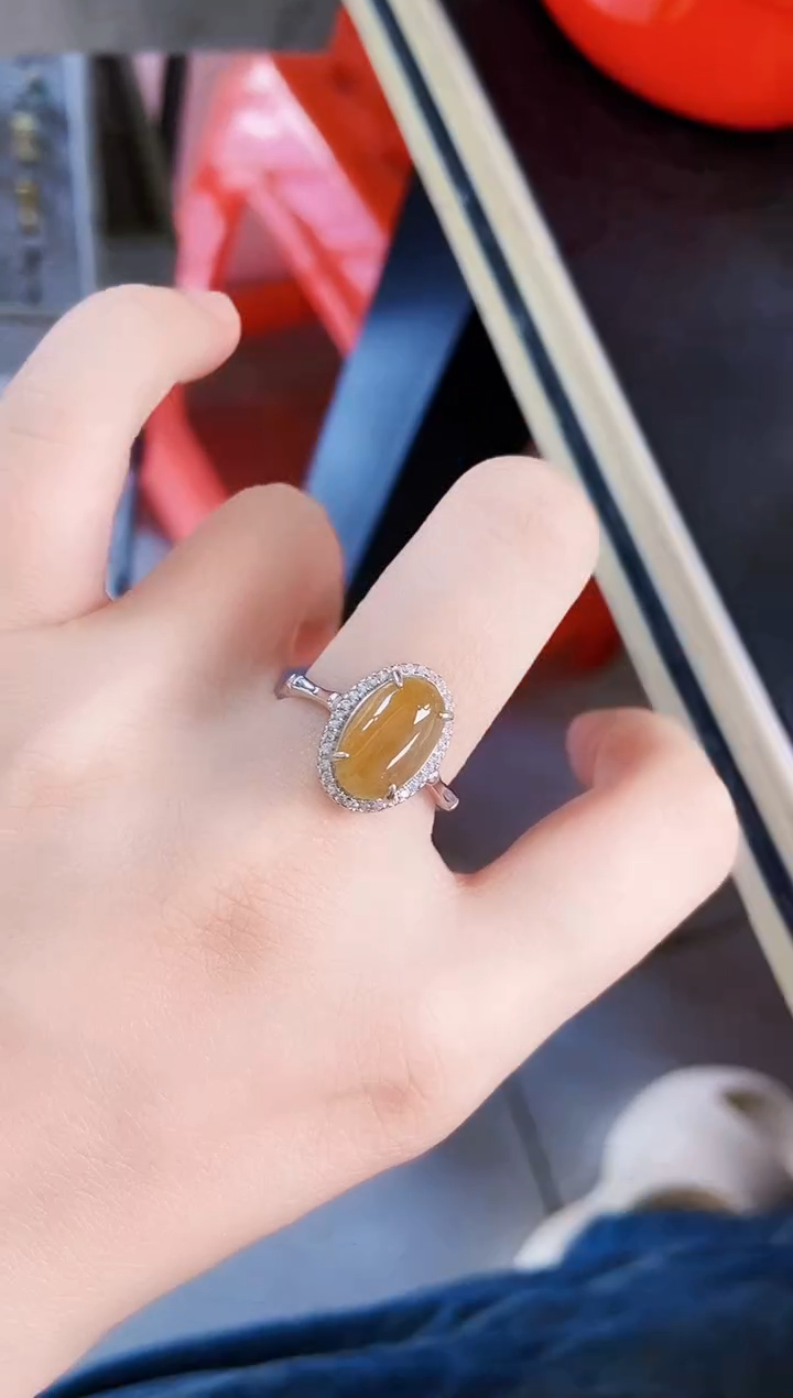 翡翠戒指银S925镶嵌46456456