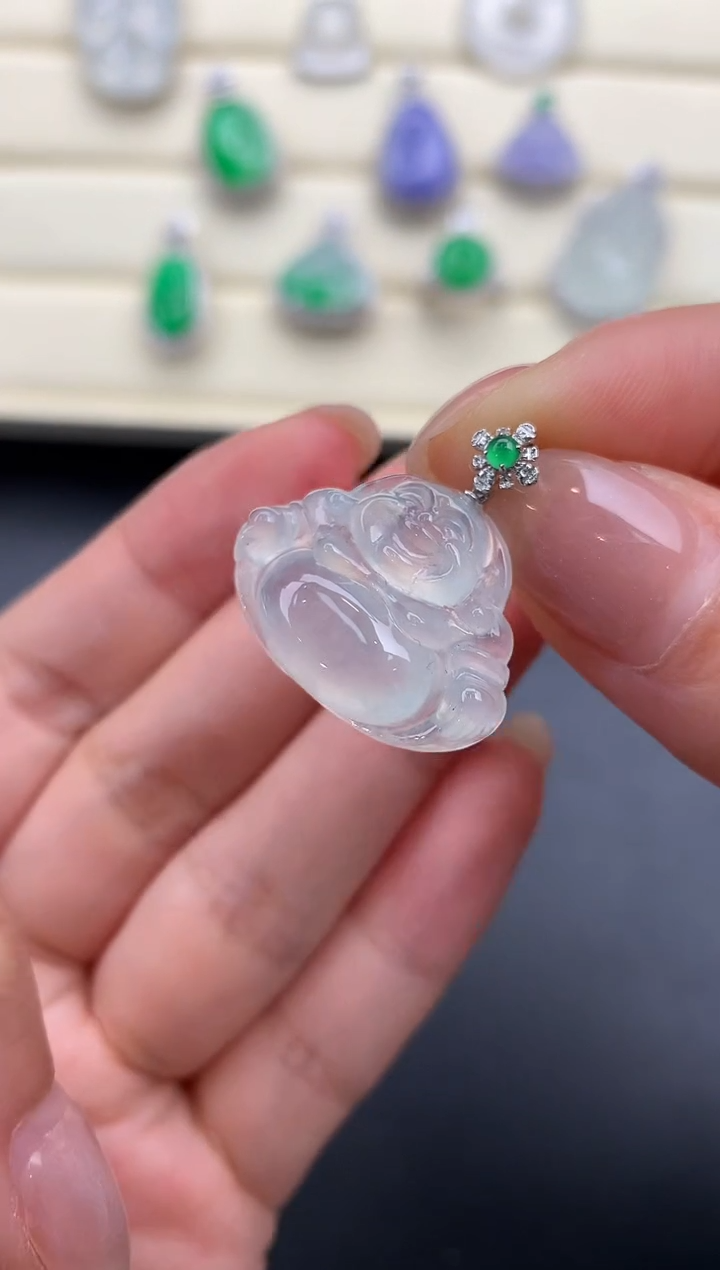 【闪购商品】翡翠颈饰18K金镶嵌Q741    