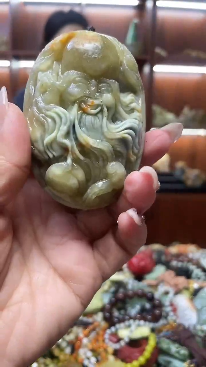 未镶嵌蛇纹石玉手把   