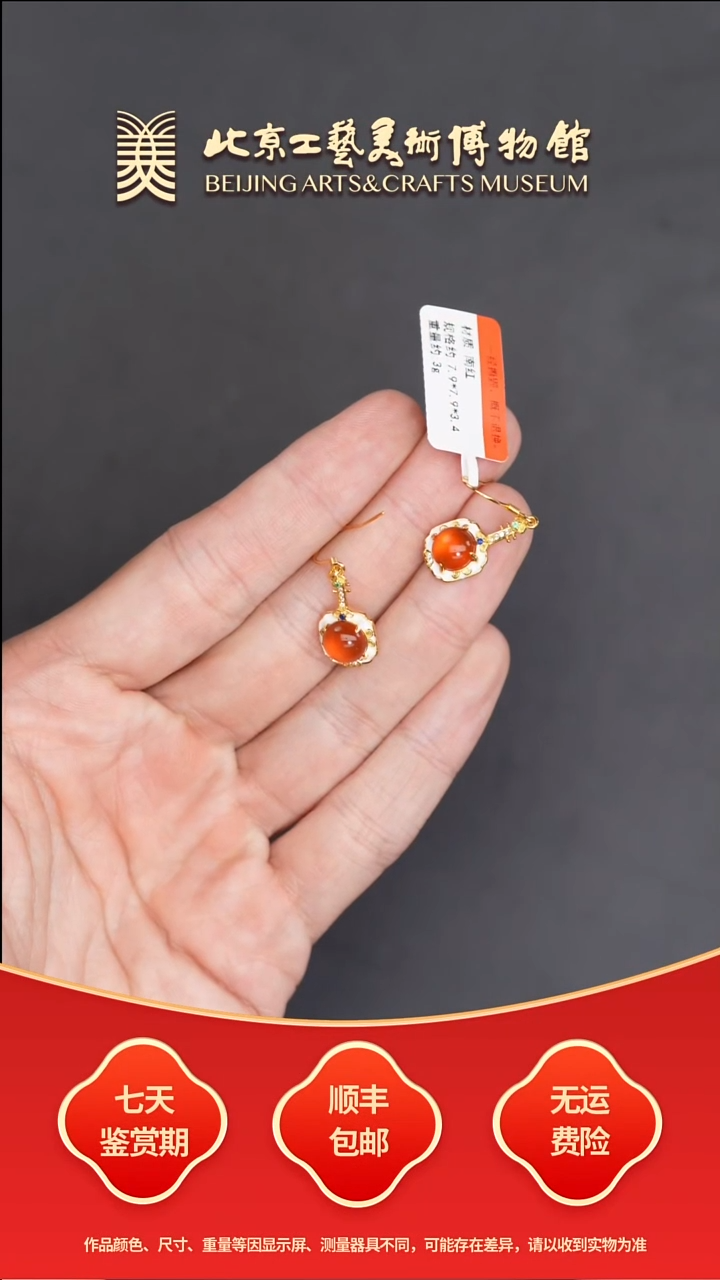 南红玛瑙耳饰银S925镶嵌B0711GMD317（多样性发货）耳饰