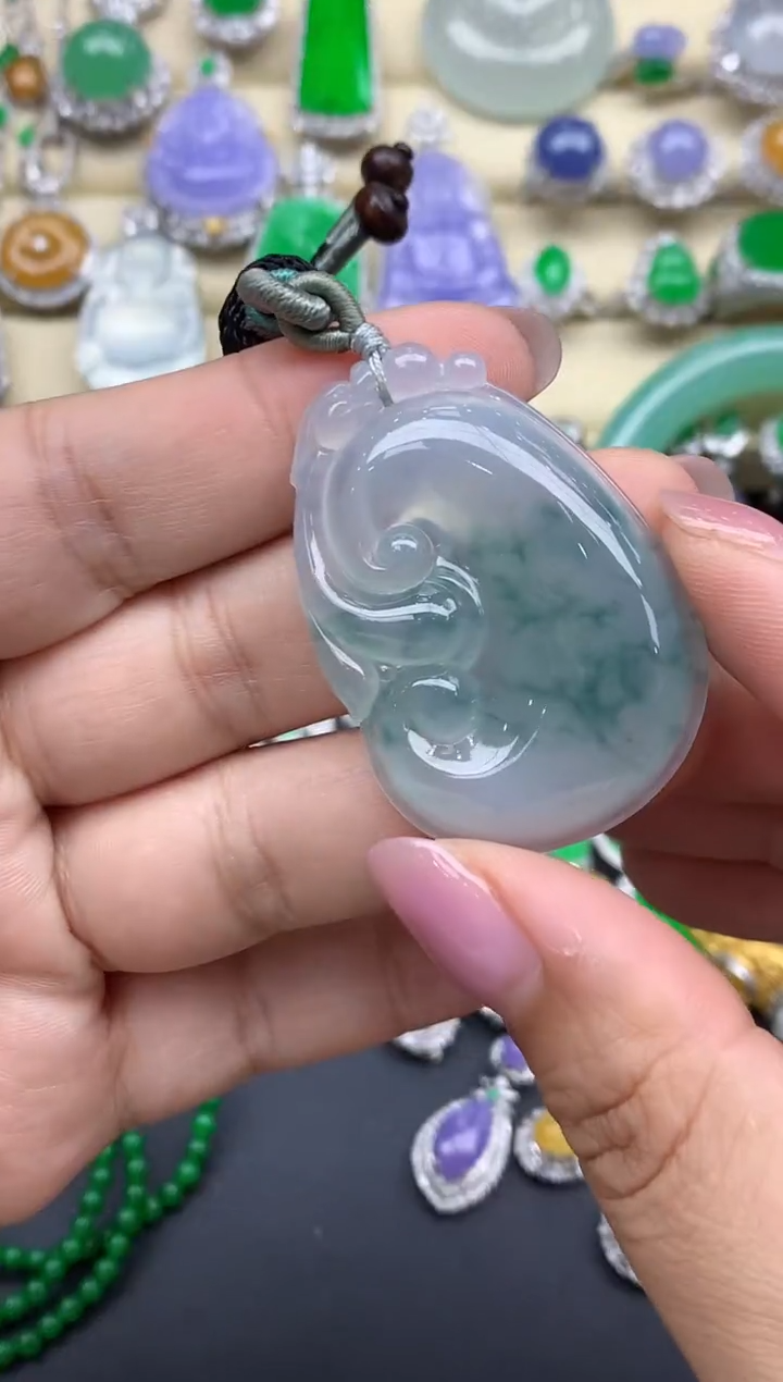 翡翠未镶嵌颈饰417-春日珠宝